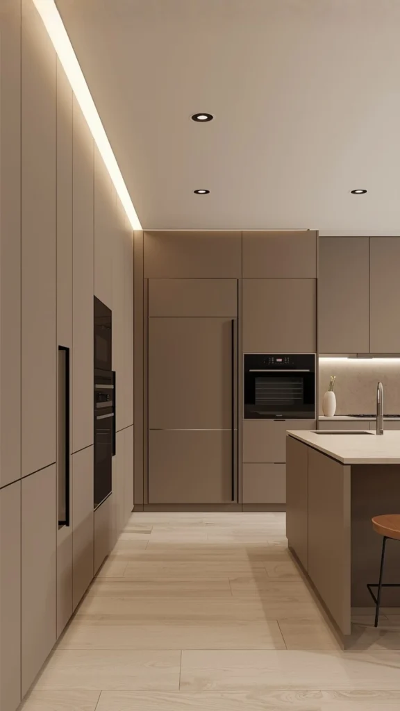 Handleless Cabinets – Seamless Modern Wall image