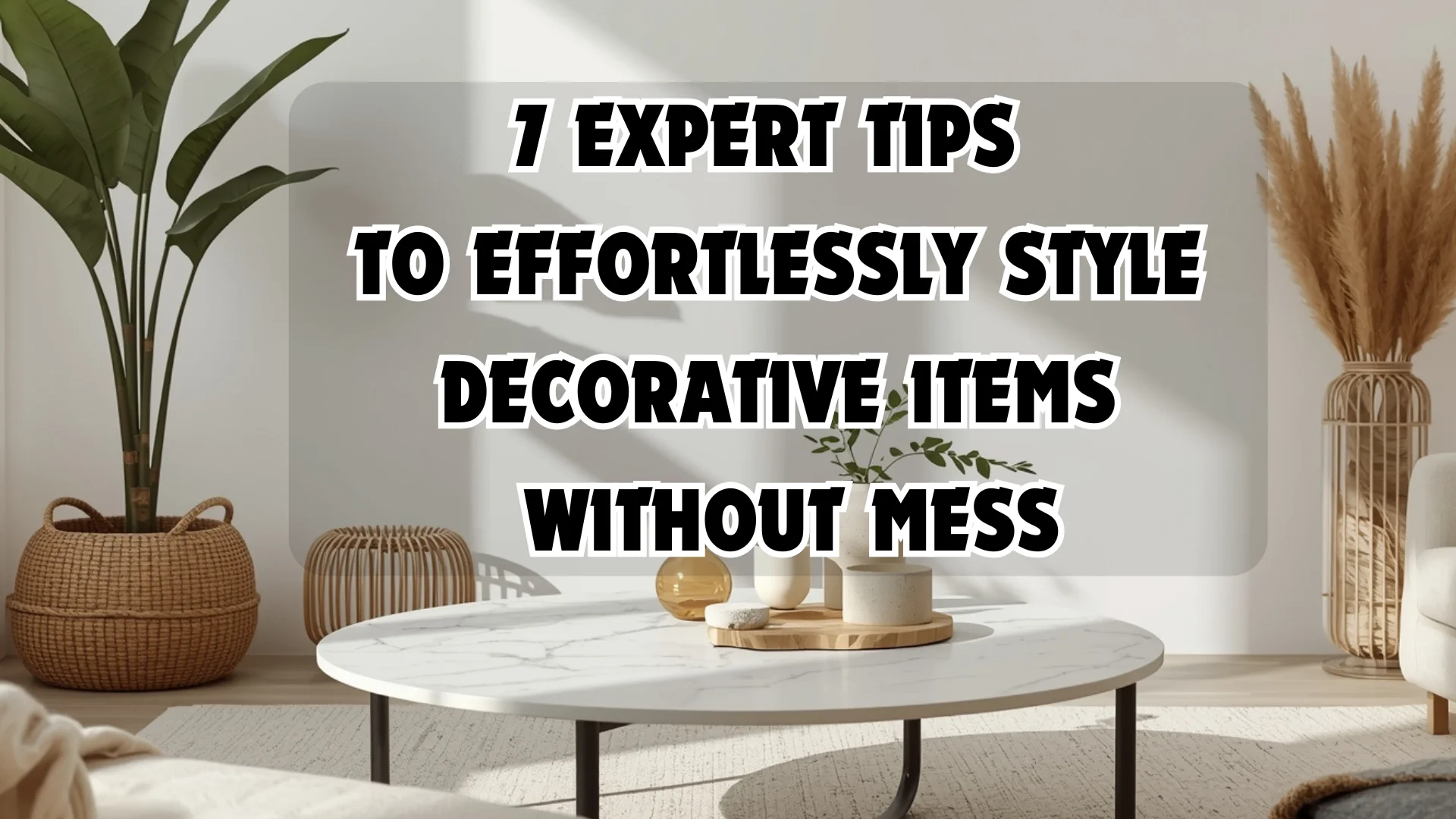 Modern living room with clean minimalist decor, carefully placed decorative items, and cozy textures for a clutter-free stylish look.