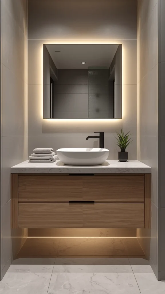 Floating Vanity for an Airy Look