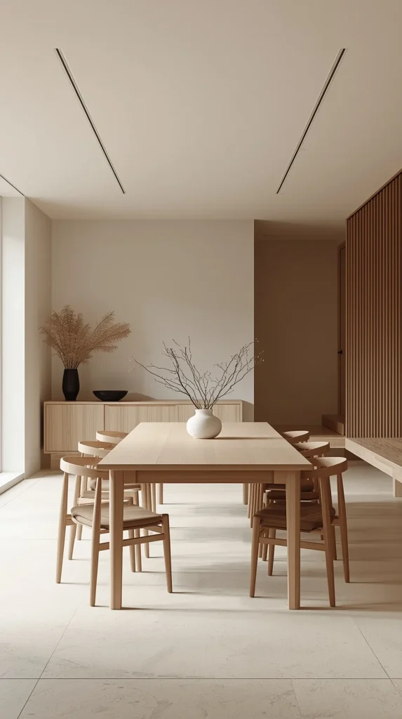 A soft, warm neutral dining area image